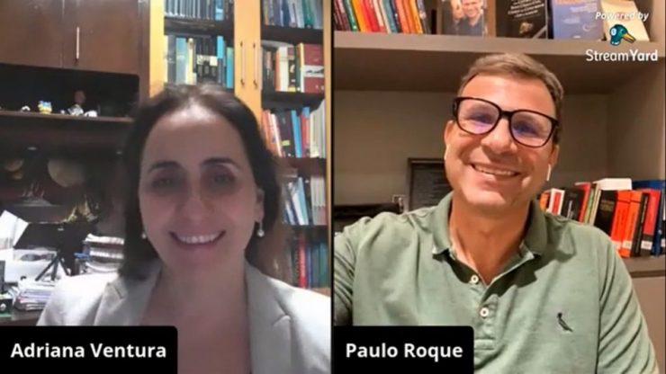Adriana Ventura e Paulo Roque discutem sobre fake news