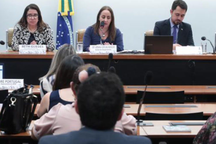 Deputada Adriana Ventura conduz audiências sobre prescrição eletrônica e padrões de educação.